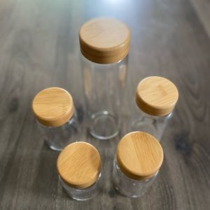 Glass storage jars with bamboo lids